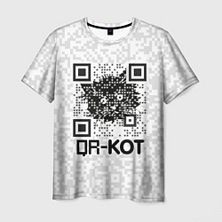 Футболка мужская QR код котик, цвет: 3D-принт