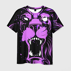 Мужская футболка Neon pink lion