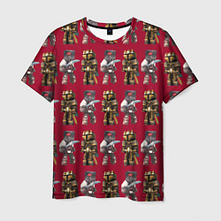 Мужская футболка Minecraft warriors pattern