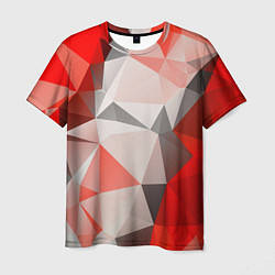 Мужская футболка Красно-серая геометрия