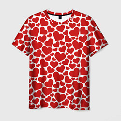 Мужская футболка Красные Сердечки LOVE