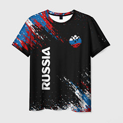 Мужская футболка Russia Штрихи в цвет Флага