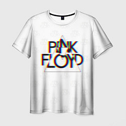 Футболка мужская PINK FLOYD LOGO ПИНК ФЛОЙД ГЛИТЧ, цвет: 3D-принт