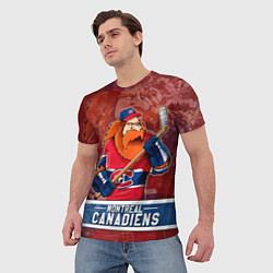 Футболка мужская Монреаль Канадиенс, Montreal Canadiens Маскот, цвет: 3D-принт — фото 2