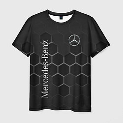 Футболка мужская Mercedes-Benz black соты, цвет: 3D-принт