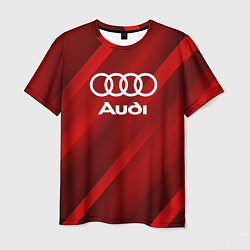 Мужская футболка Audi red полосы