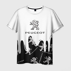 Мужская футболка Peugeot подтёки паттерн