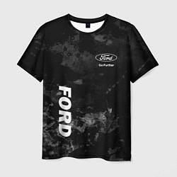 Мужская футболка Ford, Форд, Серый фон
