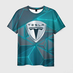 Футболка мужская Tesla неоновые треугольники, цвет: 3D-принт