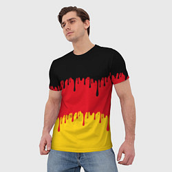 Футболка мужская Флаг Германии потёки, цвет: 3D-принт — фото 2