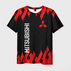 Мужская футболка Mitsubish: Нарисованный огонь