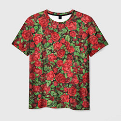 Мужская футболка Букет алых роз