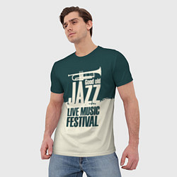 Футболка мужская Джаз Живая Музыка, цвет: 3D-принт — фото 2