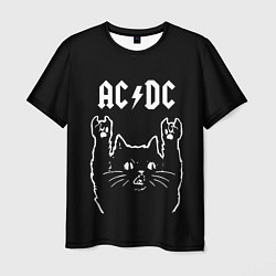 Мужская футболка AC DC, Рок кот