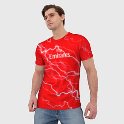 Футболка мужская Arsenal арсенал молнии, цвет: 3D-принт — фото 2
