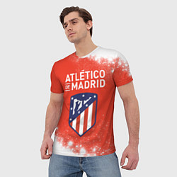 Футболка мужская ATLETICO MADRID Брызги, цвет: 3D-принт — фото 2