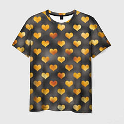 Мужская футболка Сердечки Gold and Black