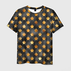Мужская футболка Золотые звезды на черном