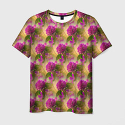Мужская футболка Фиолетовые цветочки 3d