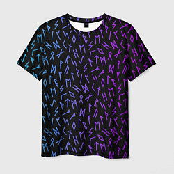 Мужская футболка Рунический алфавит Neon pattern