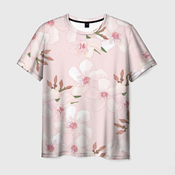 Мужская футболка Розовые цветы весны