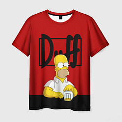 Футболка мужская Гомер и пиво Симпсоны Simpsons, цвет: 3D-принт