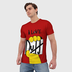 Футболка мужская I LOVE DUFF Симпсоны, Simpsons, цвет: 3D-принт — фото 2