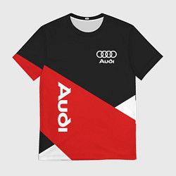 Мужская футболка Audi Ауди Черный Красный Белый