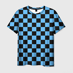 Футболка мужская Шахматная доска Синяя, цвет: 3D-принт