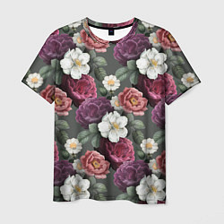 Мужская футболка Bouquet of flowers pattern