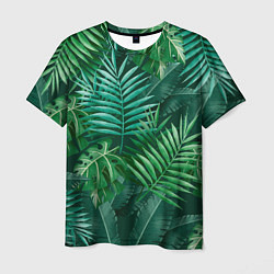 Мужская футболка Tropical plants pattern