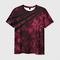 Мужская футболка Мраморный бордовый текстурированный узор