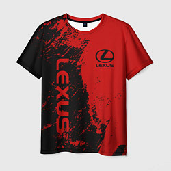 Мужская футболка Lexus Лексус Черно красный