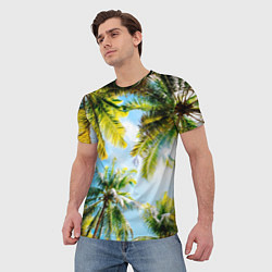 Футболка мужская Пальмы под солнцем, цвет: 3D-принт — фото 2