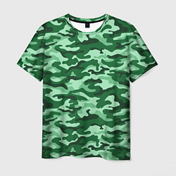 Мужская футболка Зеленый монохромный камуфляж