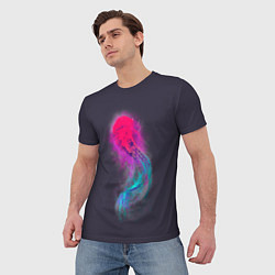Футболка мужская Медуза Градиент Неон, цвет: 3D-принт — фото 2