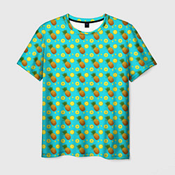 Мужская футболка Много ананасов