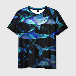 Мужская футболка На дне морском Акулы