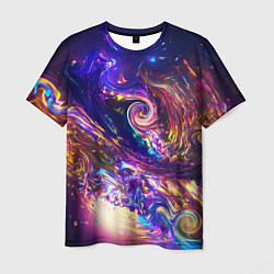 Мужская футболка Neon space pattern 3022