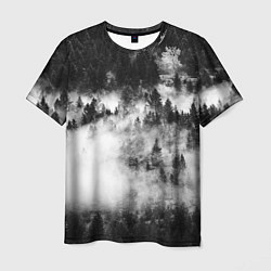 Мужская футболка Мрачный лес - туман