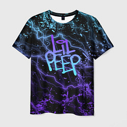 Мужская футболка Lil peep neon молнии