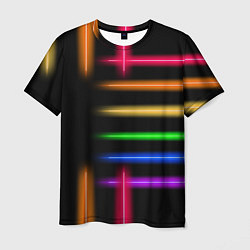 Мужская футболка Неоновое свечение Minimalism Neon