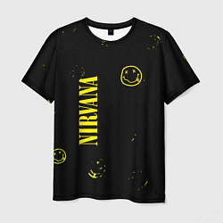Мужская футболка Nirvana паттерн смайлы