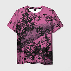 Мужская футболка Кресты и хаос На розовом Коллекция Get inspired! F