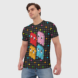 Футболка мужская Pac-man пиксели, цвет: 3D-принт — фото 2