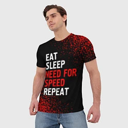 Футболка мужская Eat Sleep Need for Speed Repeat - Спрей, цвет: 3D-принт — фото 2