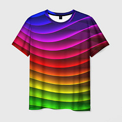 Мужская футболка Color line neon pattern Abstraction Summer 2023