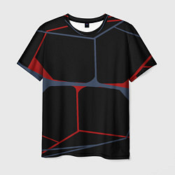 Мужская футболка Геометрические линии сине-красные