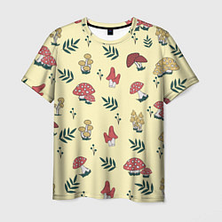 Мужская футболка Mushroom, грибы- грибочки