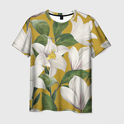 Мужская футболка Цветы Белые Лилии